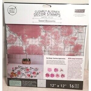 NEW Sweet Blossoms  Decor Stamp Set Redesign With Prima Flowers Floral